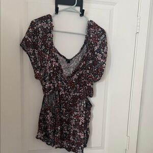 Floral V-Neck Women's Top